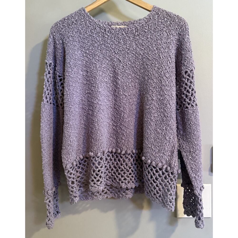 Carraig Donn Ireland Aran Sweater Linen Cotton Hand Knit Vintage Size Medium